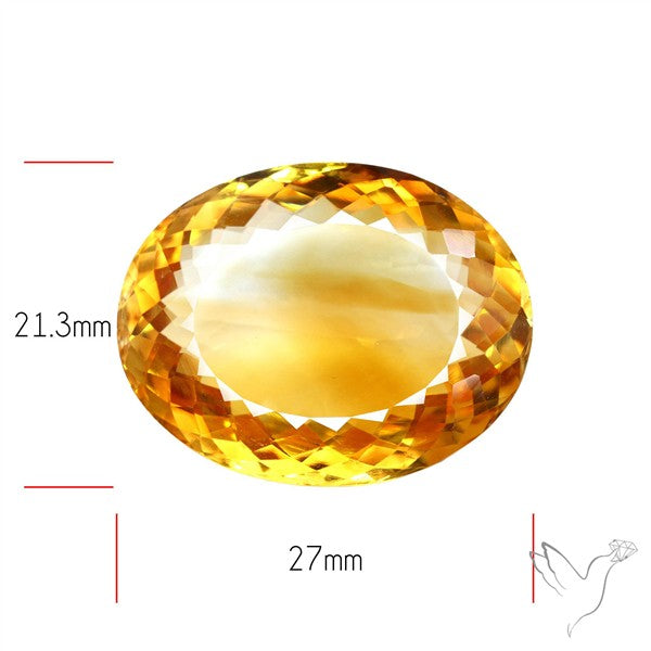 Citrine Faceted Yellow Fine Gemstone Rare Large Sized