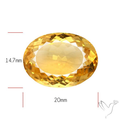 Citrine Faceted Yellow Fine Gemstone Rare Large Sized