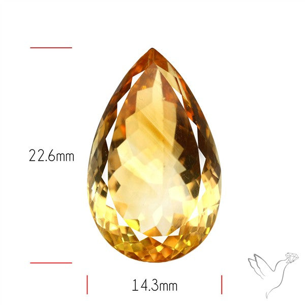 Citrine Faceted Yellow Fine Gemstone Rare Large Sized