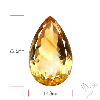 Citrine Faceted Yellow Fine Gemstone Rare Large Sized