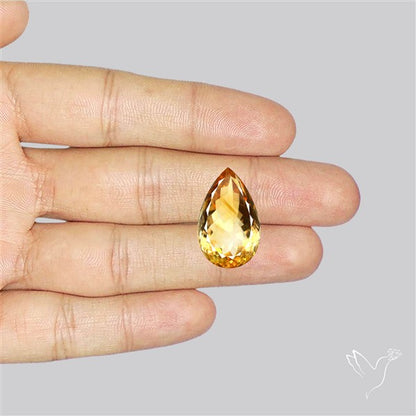 Citrine Faceted Yellow Fine Gemstone Rare Large Sized