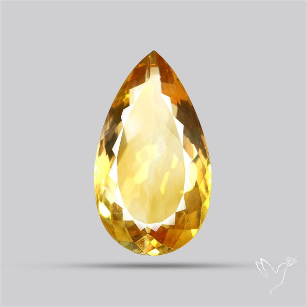 Citrine Faceted Yellow Fine Gemstone Rare Large Sized