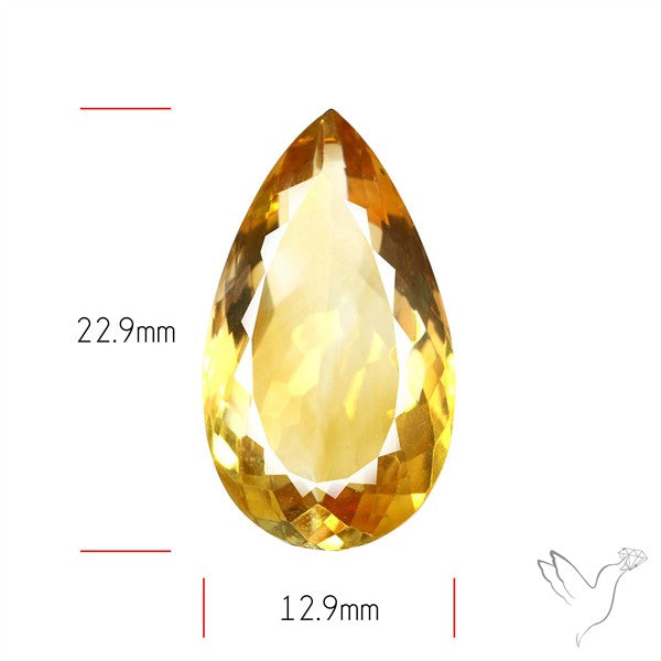 Citrine Faceted Yellow Fine Gemstone Rare Large Sized