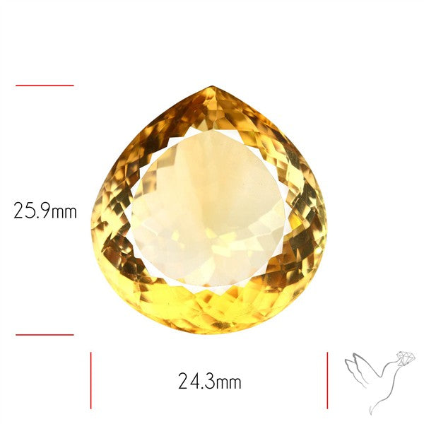 Citrine Faceted Yellow Fine Gemstone Rare Large Sized