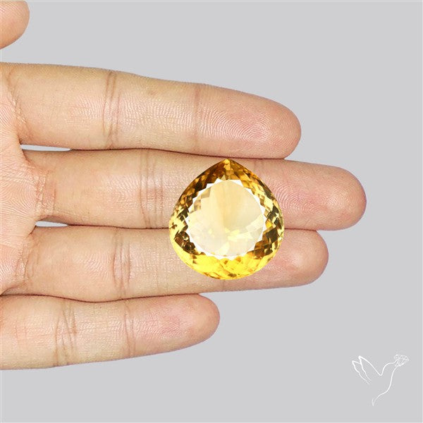 Citrine Faceted Yellow Fine Gemstone Rare Large Sized