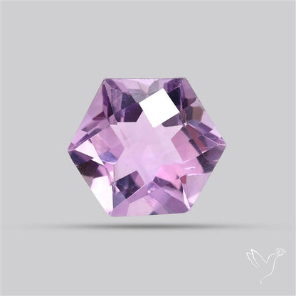 Checker Faceted Amethyst Hexagon Fine Amethyst Gemstone