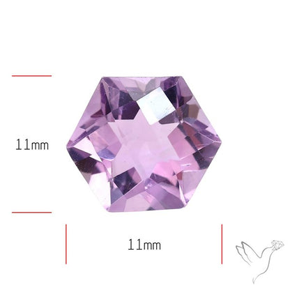 Checker Faceted Amethyst Hexagon Fine Amethyst Gemstone