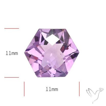 Checker Faceted Amethyst Hexagon Fine Amethyst Gemstone