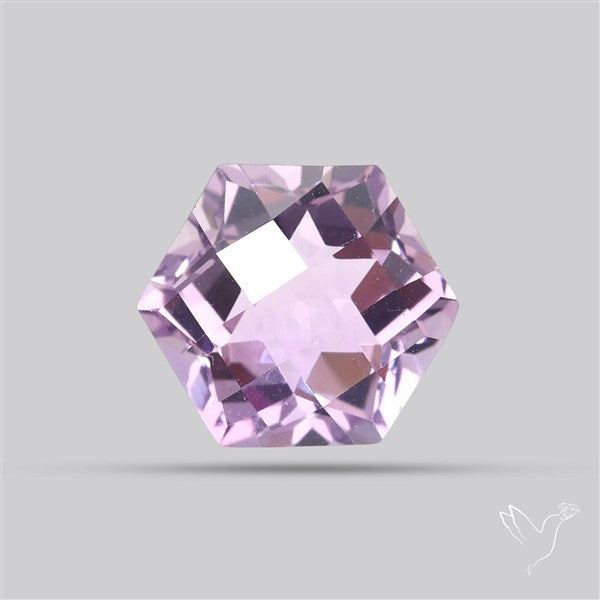Checker Faceted Amethyst Hexagon Fine Amethyst Gemstone