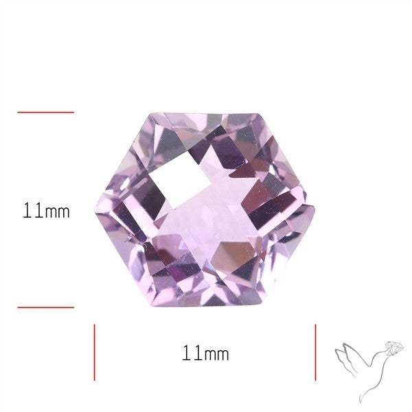 Checker Faceted Amethyst Hexagon Fine Amethyst Gemstone