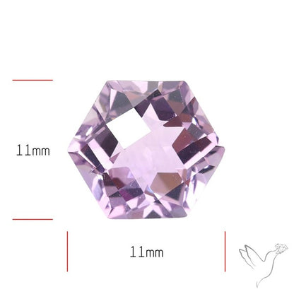 Checker Faceted Amethyst Hexagon Fine Amethyst Gemstone