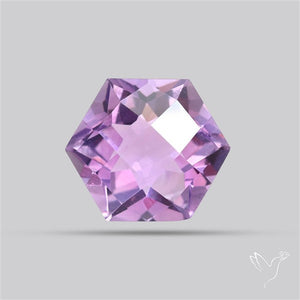 Checker Faceted Amethyst Hexagon Fine Amethyst Gemstone