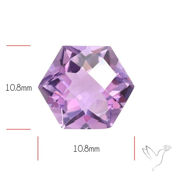 Checker Faceted Amethyst Hexagon Fine Amethyst Gemstone