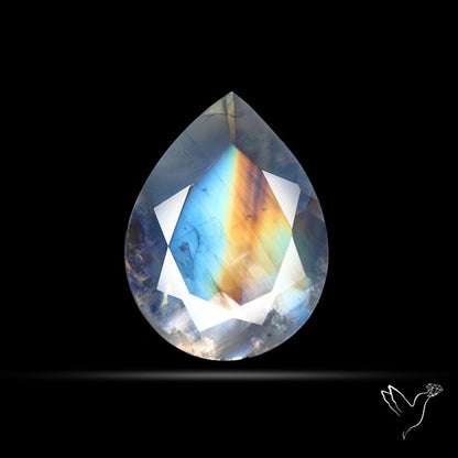 Indian Rainbow Moonstone Faceted Fine Gemstone High Grade