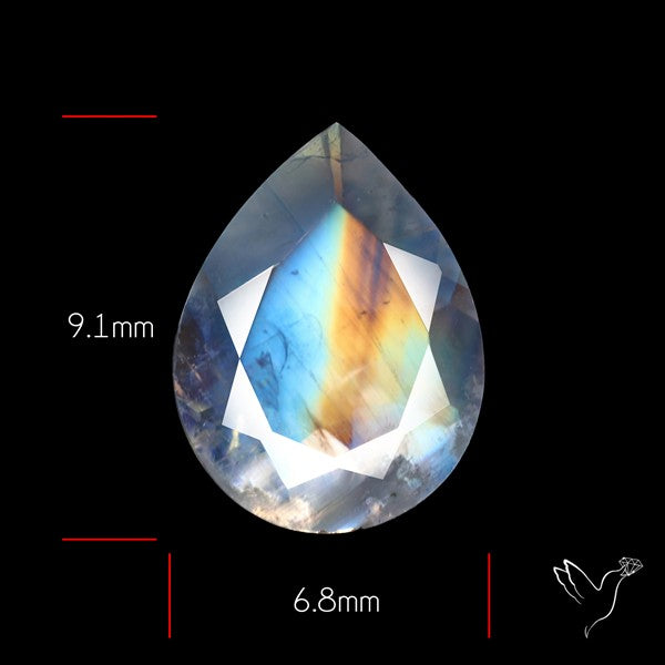Indian Rainbow Moonstone Faceted Fine Gemstone High Grade