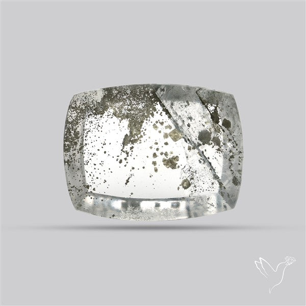 Rare Pyrite Included Quartz Cabochon