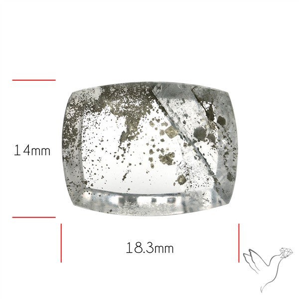 Rare Pyrite Included Quartz Cabochon
