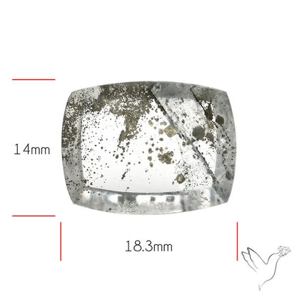 Rare Pyrite Included Quartz Cabochon