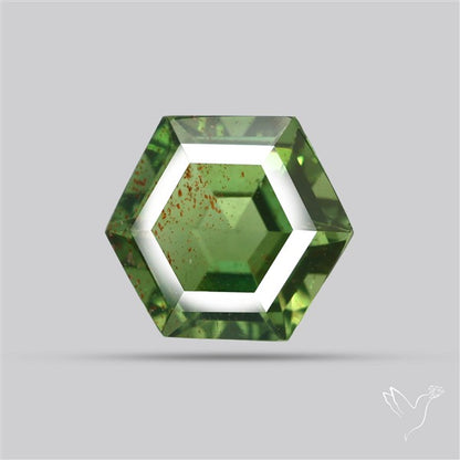 Rare Green Apatite Faceted Fine Gemstone Natural Geometric Shape