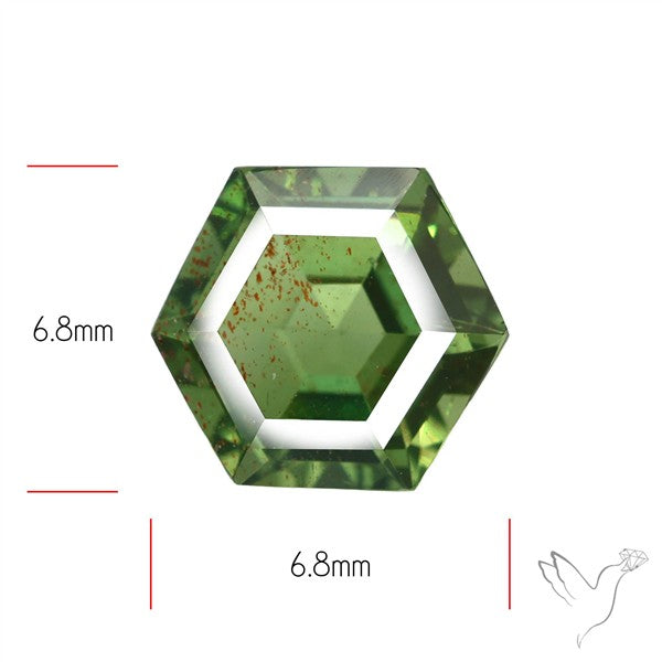 Rare Green Apatite Faceted Fine Gemstone Natural Geometric Shape