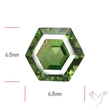 Rare Green Apatite Faceted Fine Gemstone Natural Geometric Shape