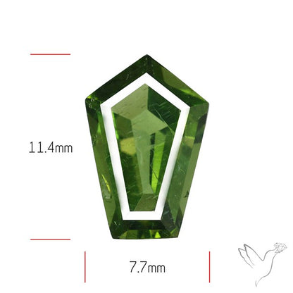 Rare Green Apatite Faceted Fine Gemstone Natural Geometric Shape