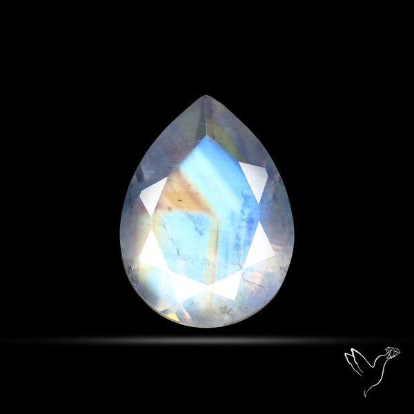 Indian Rainbow Moonstone Faceted Fine Gemstone High Grade