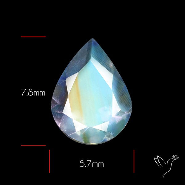 Indian Rainbow Moonstone Faceted Fine Gemstone High Grade