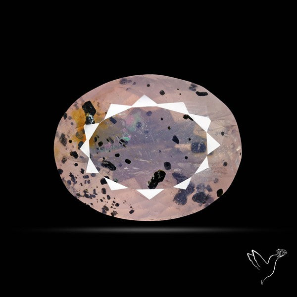 Rose Quartz with Diopside Inclusion Faceted Fine Gemstone