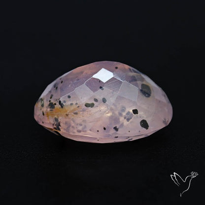 Rose Quartz with Diopside Inclusion Faceted Fine Gemstone