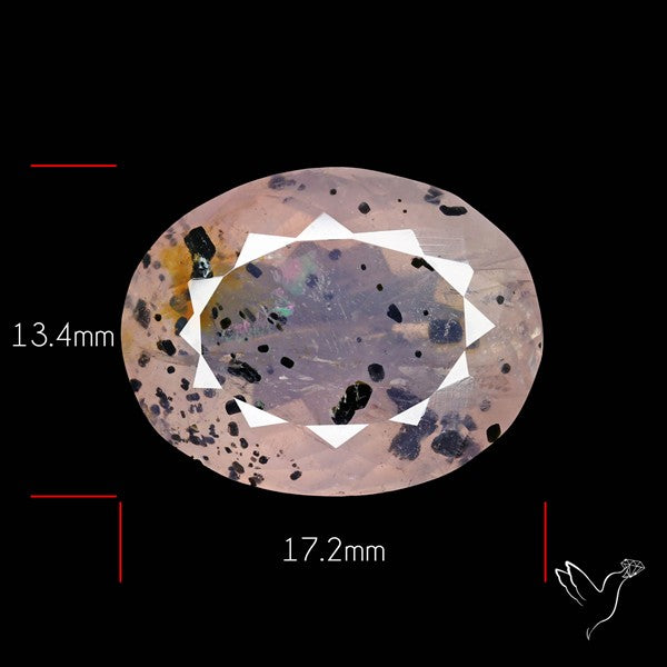 Rose Quartz with Diopside Inclusion Faceted Fine Gemstone