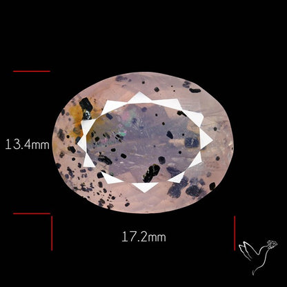 Rose Quartz with Diopside Inclusion Faceted Fine Gemstone