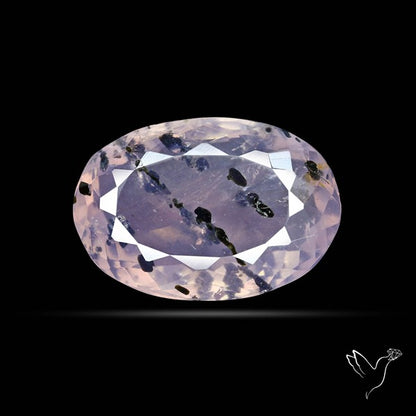 Rose Quartz with Diopside Inclusion Faceted Fine Gemstone