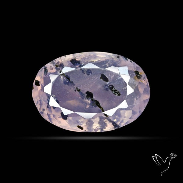 Rose Quartz with Diopside Inclusion Faceted Fine Gemstone