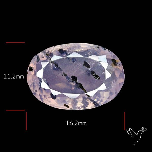 Rose Quartz with Diopside Inclusion Faceted Fine Gemstone