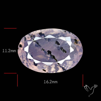 Rose Quartz with Diopside Inclusion Faceted Fine Gemstone