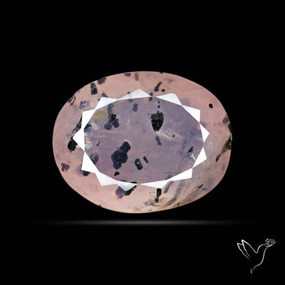 Rose Quartz with Diopside Inclusion Faceted Fine Gemstone
