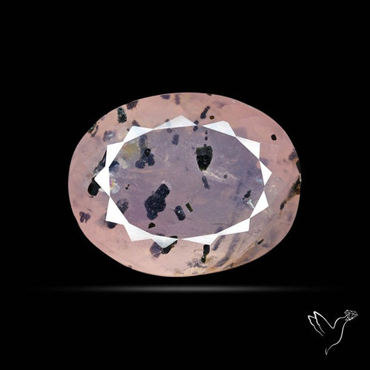 Rose Quartz with Diopside Inclusion Faceted Fine Gemstone