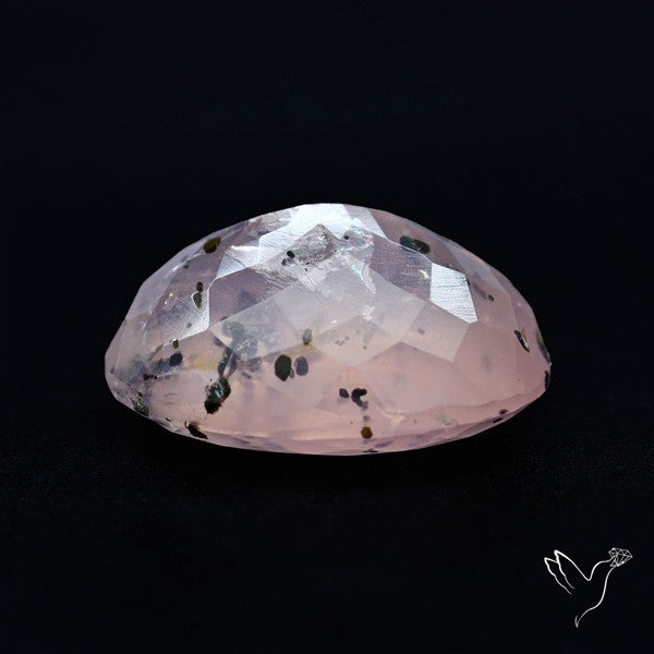 Rose Quartz with Diopside Inclusion Faceted Fine Gemstone