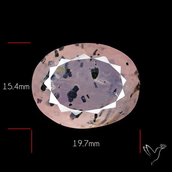 Rose Quartz with Diopside Inclusion Faceted Fine Gemstone