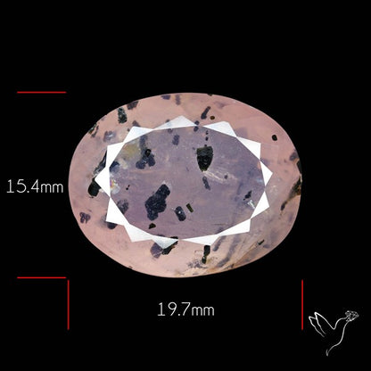 Rose Quartz with Diopside Inclusion Faceted Fine Gemstone