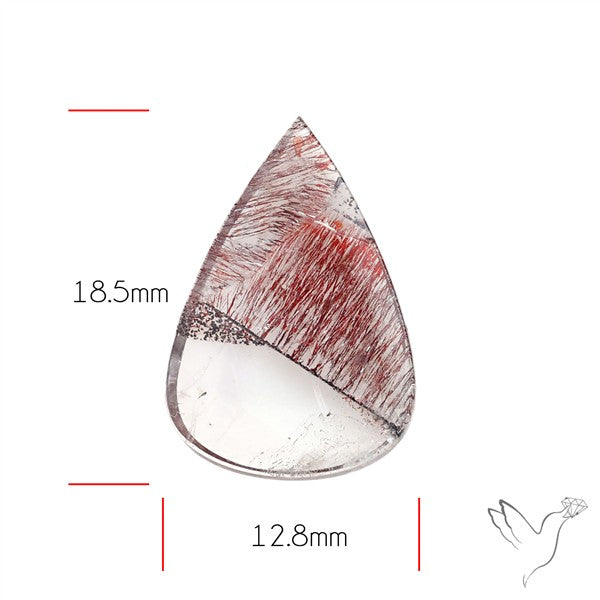 Rare Brazilian Lepidocrocite In Quartz Cabochon