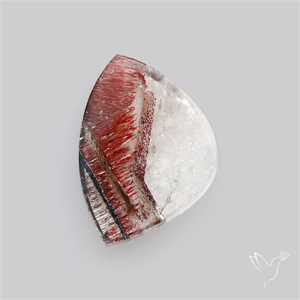 Rare Brazilian Lepidocrocite In Quartz Cabochon
