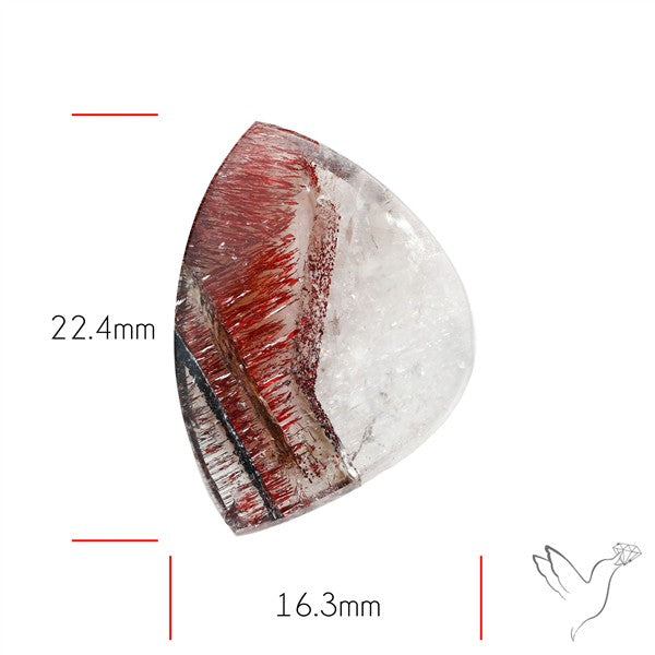Rare Brazilian Lepidocrocite In Quartz Cabochon