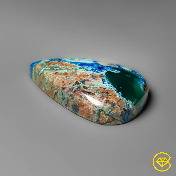 Azurite Shattuckite Cabochon with Chrome Diopsiode
