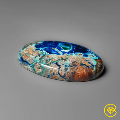 Azurite Shattuckite Cabochon with Chrome Diopsiode