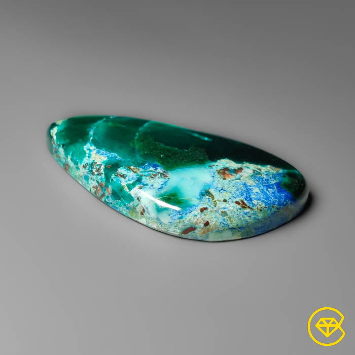 Azurite Shattuckite Cabochon with Chrome Diopsiode