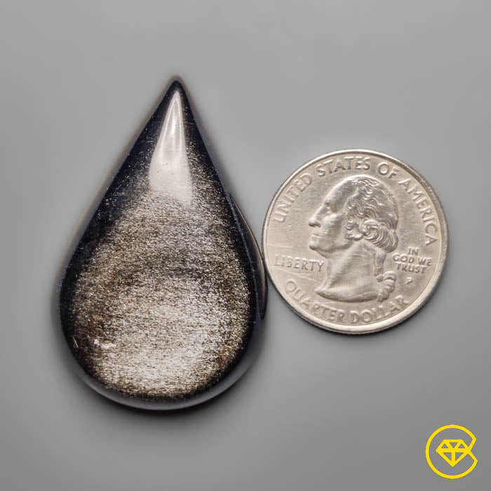 Silversheen Obsidian Cabochon