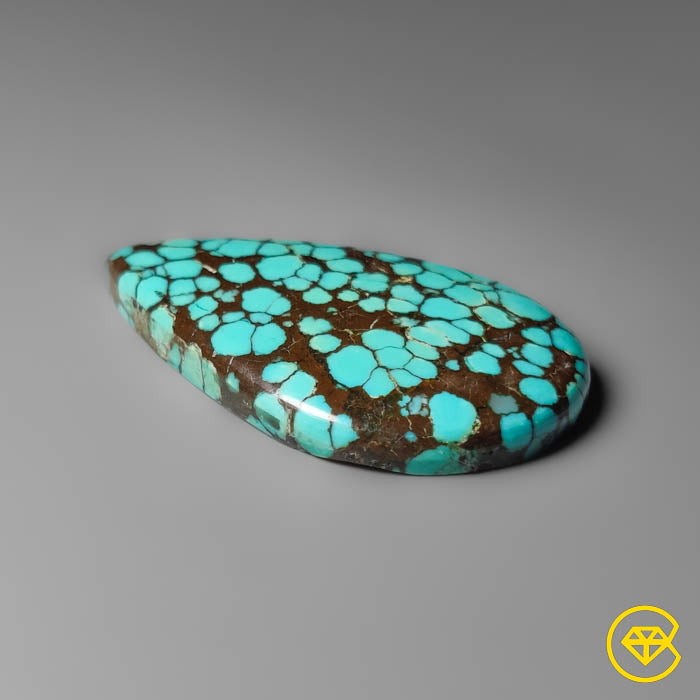 Rare Selected Spiderweb Hubei Turquoise Cabochon