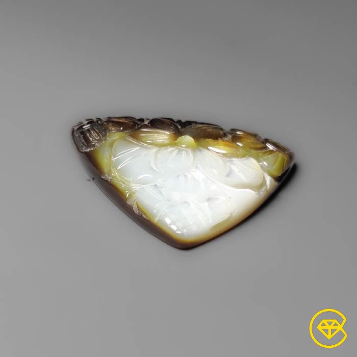 Mother Of Pearl Mughal Carving Natural Bicolor Handcarved